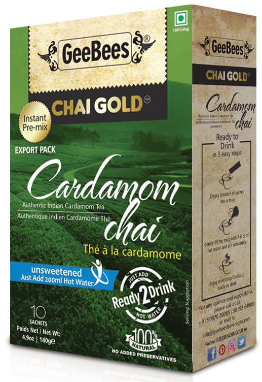 Gee Bees Chai Gold Cardamom Tea 140 g (Elaichi Chai)