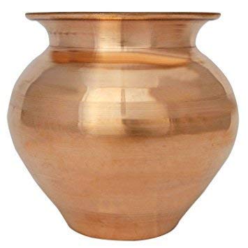 Pooja Lota Plain Round 350 ml (Copper)