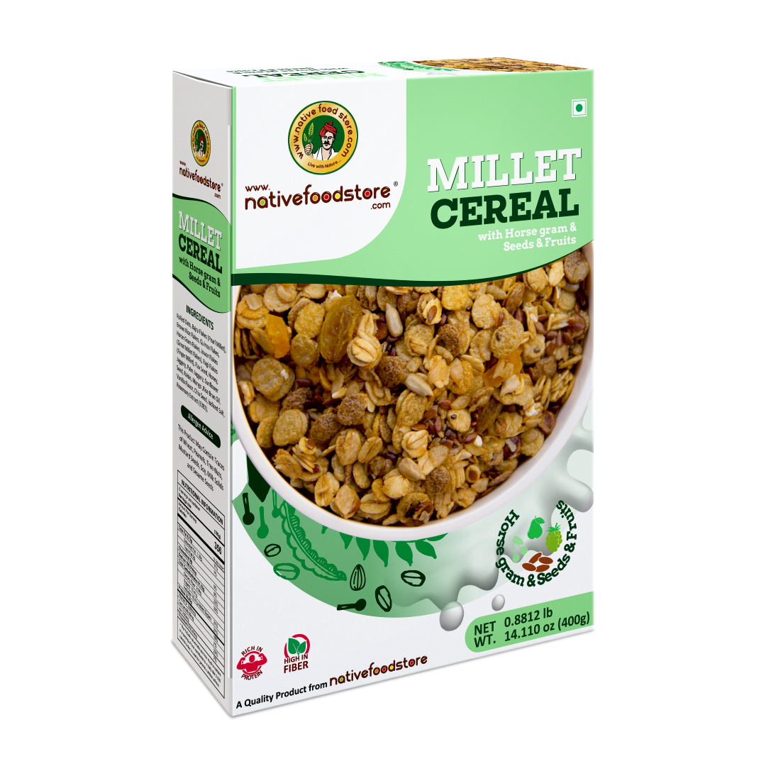 Native Food Store-Millet Cereal Horsegram Seeds-and-fruit 400-g