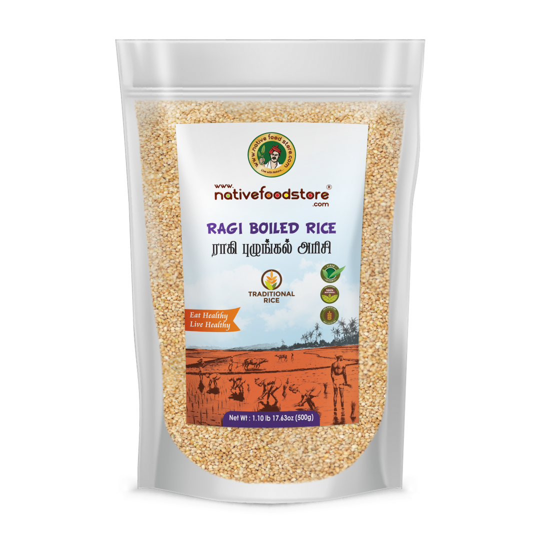 Native Food Store Ragi Boiled Rice 500 g (Ready To Cook)