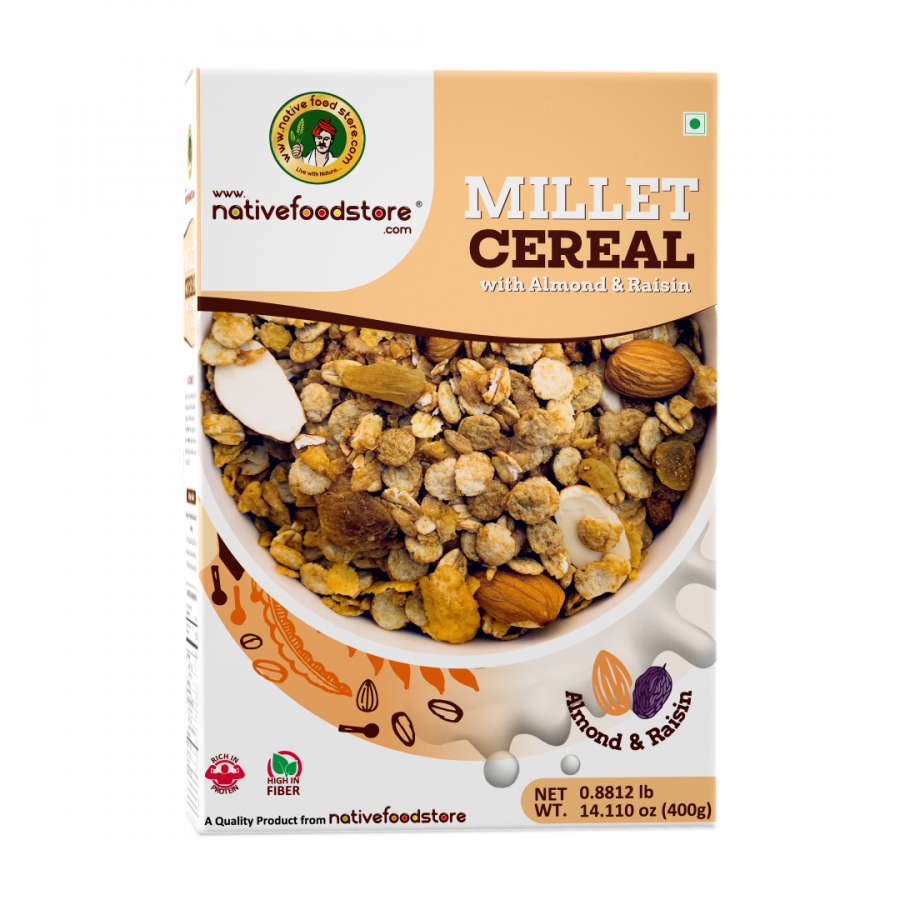 Native Food Store Millet Cereal With Almond and Raisin 400 g