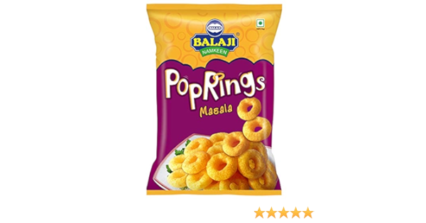 Balaji Pop Rings Masala 45 g (corn puff ring masala flavour)