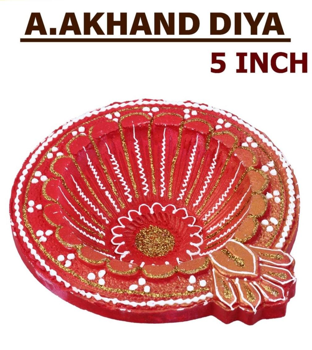 Diwali A-Akhand Diya Color 5 inch1 Pieces