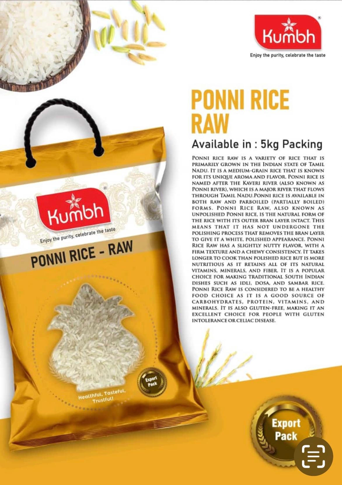 Kumbh Ponni Rice – Raw 5 kg