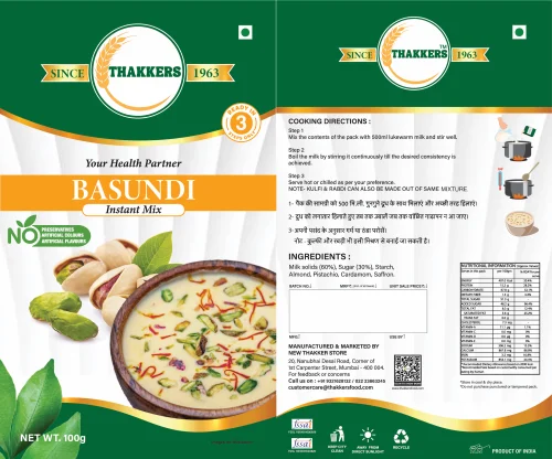 Thakkers Basundi 100 g (Instant mix)